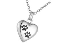 APGLSXY Colgantes de corazón abiertos para cenizas, recuerdos de cremación, de acero inoxidable, con forma de corazón para mascotas, colgantes abiertos