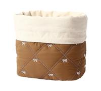 APGLSXY Elegante estuche de maquillaje de viaje con lazo bordado en mezcla de algodón suave para organización portátil, bolsa de polialgodón