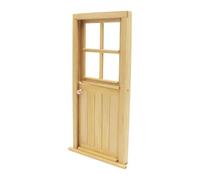 APGLSXY Figura de madera para puerta de granero en miniatura con herrajes de aleación para la construcción creativa de una escena de casa de muñecas, modelo de manualidades, accesorios de exposición