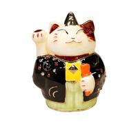 APGLSXY Japanese Styles - Joyero esmaltado pintado con gatos de la suerte, organizadores de joyas para anillos, aretes, almacenamiento y decoración del hogar, caja de baratijas de gatos de la suerte