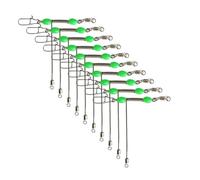 APGLSXY Juego de 10 piezas giratorias de pesca en forma de T con cuentas brillantes, acero inoxidable resistente de 3 vías, juego de pivotes en forma de T