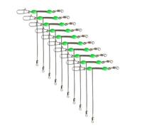 APGLSXY Juego de 10 piezas giratorias de pesca en forma de T con cuentas brillantes, acero inoxidable resistente de 3 vías, juego de pivotes en forma de T