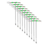 APGLSXY Juego de 10 piezas giratorias de pesca en forma de T con cuentas brillantes, acero inoxidable resistente de 3 vías, juego de pivotes en forma de T