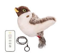 APGLSXY Juguete de pájaro que canta para aburrimiento de gatos, gorrión a control remoto con movimiento realista e interacción de sonido, gorrión con control remoto