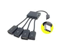 APGLSXY MicroUSB OTG 1 a 4 con adaptador de conmutación de carga para teléfono, unidad USB externa USB OTG Hub