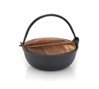 APGLSXY Ollas holandesas de hierro fundido con tapa de madera para cocinar, pícnic, sopa, camping, cocina, accesorios al aire libre, camping