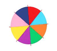 APGLSXY Paracaídas arco iris con, juguete de tela sensorial de 8 colores para jugar al aire libre y coordinación física Muñecas de educación temprana para