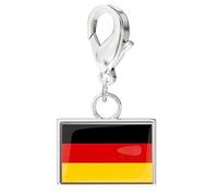 APGLSXY Pulsera de acero inoxidable con cierre de langosta, colgante de país para viajes, regalo, accesorio de pulsera de bandera