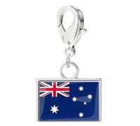 APGLSXY Pulsera de acero inoxidable con cierre de langosta, colgante de país para viajes, regalo, accesorio de pulsera de bandera