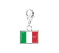 APGLSXY Pulsera de acero inoxidable con cierre de langosta, colgante de país para viajes, regalo, accesorio de pulsera de bandera