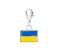 APGLSXY Pulsera de acero inoxidable con cierre de langosta, colgante de país para viajes, regalo, accesorio de pulsera de bandera
