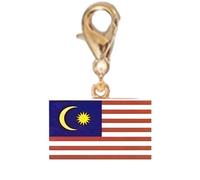 APGLSXY Pulsera de acero inoxidable con cierre de langosta, colgante de país para viajes, regalo, accesorio de pulsera de bandera