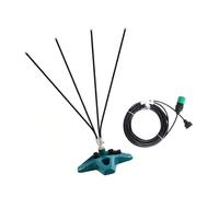 APGLSXY Soporte de nebulización de jardín para refrigeración al aire libre, unidad de patio independiente con 4 brazos de boquilla, base pesada y conjunto de conector de manguera para uso doméstico