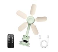 APGLSXY Ventilador de clip recargable con pantalla digital de 3 velocidades, ventilador colgante de escritorio de refrigeración de 360 grados con control remoto para refrigeración interior y exterior