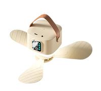 APGLSXY Ventilador de techo recargable por USB con luz, 7200/3600 mAh, batería de alta capacidad, silenciosa, control remoto, 4 velocidades, ventilador de tienda de campaña, ventilador de techo