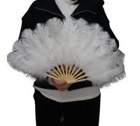 APGLSXY Ventilador plegable con asa de 30 cm, accesorio de mano para espectáculos de teatro, bodas, fiestas y fotos, accesorio de baile de pluma, accesorio de baile plegable, disfraz de teatro, boda