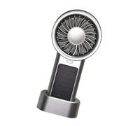 APGLSXY Ventilador solar portátil de mano de refrigeración de 5 velocidades, carga pequeña, potente ventilador de mano con pantalla digital para viajes, exteriores, regalo, USB C, recargable