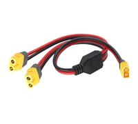 APGLSXY XT60F - Cable adaptador XT60F a 2 XT60M, cable divisor paralelo de 25 cm para expansión de energía solar, cable de cobre estañado de 14 AWG para uso portátil de energía