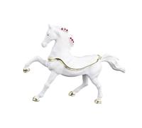 APGLSXY Zodiacs - Joyero de caballo con compartimento secreto, adorno de aleación de esmalte de cerámica azul/blanco para decoración del hogar y regalos de caballo chino con signo de estrella