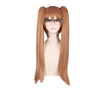 APH Axis Powers Rosa Kirkland Long Straight Brown Cosplay Wig With Double Claw Ponytails Costume Synthetic Hair 70cm