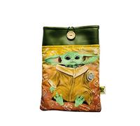 APH Funda Artesanal Grande para Libros y Tablets de Baby Yoda Grogu Star Wars + marcapáginas Regalo, algodón ecológico, Acolchada, con Bolsillo Frontal y botón. Regalo Ideal para Adolescentes