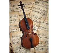 Aphila Kit de pintura de diamantes 5D para violonchelo con notas musicales, cuentas redondas completas por número, puntadas hechas a mano, artes y manualidades para sala de estar, decoración de pared