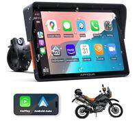 APHQUA 722 CarPlay Moto con Soporte en Forma de U, CarPlay y Android Auto Inalámbricos, Pantalla Táctil Impermeable de 7", Bluetooth, Navegación GPS, Siri y Asistente de G00gle