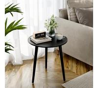 APICIZON table de Appoint Ronde, Basse, Style Scandinave, para Salon, Chambre, Balcon, 3 Pies, 42 x 42 x 51cm, Negro/Noir