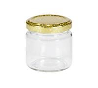 APICOLTURA.COM Tarro de cristal 106 ml con tapa decorada panal - Bote bajo para 125 g de miel, mermeladas o patés - Pack de 40 unidades