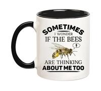 Apicultor A Veces Me Pregunto Si Las Abejas También Están Pensando En Mí. Taza Chic Taza De Café Duradero Tazas De Desayuno Para Oficina Cacao Leche 330Ml