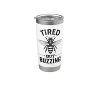 Apicultor Honey Bee Farmer Cansado pero zumbido Apicultura Vaso térmico de acero inoxidable de doble pared