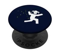 Apicultor perseguido por Abejas Divertido Apicultor Corriendo PopSockets PopGrip Adhesivo