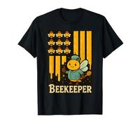 Apicultura de abeja con bandera de Estados Unidos Camiseta