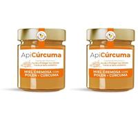 "ApiCúrcuma" Miel Cremosa Con Polen De Flores Y Cúrcuma - Tarro 250g (Paquete de 2)