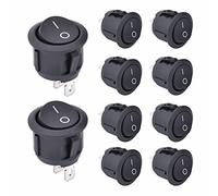 APIELE ON-OUS KCD1-5-101 - Interruptor basculante de 2 posiciones (250 V, 6 A, SPST, 2 pines, 10 unidades), color negro