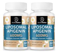 Apigenina 600 mg, Suplemento de Apigenina Liposomal Extra Fuerte con Fisetina, Quercetina y Teaflavinas Para Dormir, Relajación y Estado de ánimo, Potente Flavonoide (60 unidad (Paquete de 2))