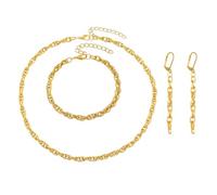 Apilable para hombre, anillos 1 dorado/plata para mujer, collar, conjunto de joyas de boda, nupcial y accesorios para mujer, pulseras y anillos, regalo para hombre, junco, colores, talla única, Metal