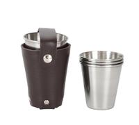 apilables de metal - para cerveza de acero inoxidable de 70 ml | 4 piezas de café con para, tazas de camping, metal para actividades domésticas