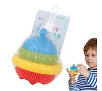 Apilador de anillos flexibles, Juguete para bebés apilador de anillos,Juguetes de aprendizaje para bebés apilador de Goma Suave PVC en - Bebé colorido Forma de Platillo Volante Apilador Apilador