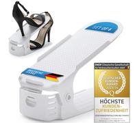 Apilador de zapatos - organizador de zapatos para un 50% más de espacio en el zapatero, armario de zapatos, archivos de zapatos blancos (6 piezas)