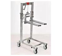 Apilador manual plegable - Carretilla elevadora de acero galvanizado for garaje y almacén, capacidad de 60 kg, carretilla elevadora de manivela de alta resistencia