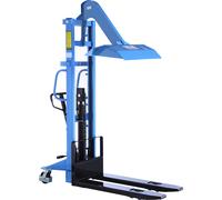 Apiladora para grandes alturas con compactador de residuos para contenedores de residuos de 800 y 1100 l