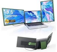 APILDELLA - Monitor extensor de visualización para portátil triple de 15.6 pulgadas, portátil, monitor dual portátil FHD 1080P con USB C HDMI, Plug-Play rotación de 360° desmontable Tripantalla para