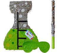 APINATA4U - Piñata de científico loco con palo y máscara (17.5 x 12.2 x 3.5 pulgadas) - ¡Da rienda suelta a la diversión en tu celebración temática científica! Perfecto para fiestas de cumpleaños,