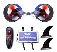 ApisQueen Juego de propulsor submarino U5 de 12 ~ 24 V, empuje total de 14 kg, motor sin escobillas impermeable con RC y 100 A ESC y recepción de señal para kayaks, barcos de pesca