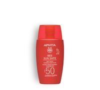Apivita Bee Sun Safe Fluido Facial Invisible Toque Seco SPF 50- Un Protector Solar no graso con propóleo, Algas Marinas y ácido hialurónico - Protección UV, IR y luz Azul - No comedogénico