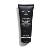 Gel Limpiador Negro Para Rostro Y Ojos Con Carbón Activado & Propóleo - Apivita Black Detox Cleansing Jelly 150 ml