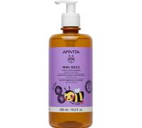 Apivita Mini Bees Champú suave para niños 500ml. Champú natural con miel y arándanos para un cabello suave y brillante. Sin sulfatos, sin siliconas.