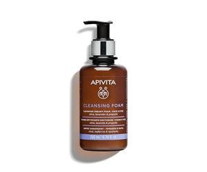 Apivita Cleansing Foam Cream 200ml | Con propóleos, oliva y lavanda, desmaquillante, limpieza profunda, comodidad para la piel