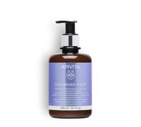 Apivita Espuma limpiadora para rostro y ojos, 300 ml, limpiador facial espumante y desmaquillante, con lavanda, oliva y propóleos, limpia suavemente, hidrata, protección antioxidante